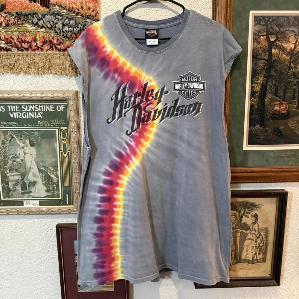 Vintage 00s Harley Davidson Copper Canyon TieDye Tank Top Size Men’s XL